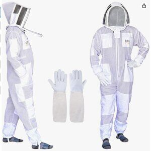 🐝3 Layer Bee Suit with Fencing Veil and One Pair Gloves Ventilated Sting Proof